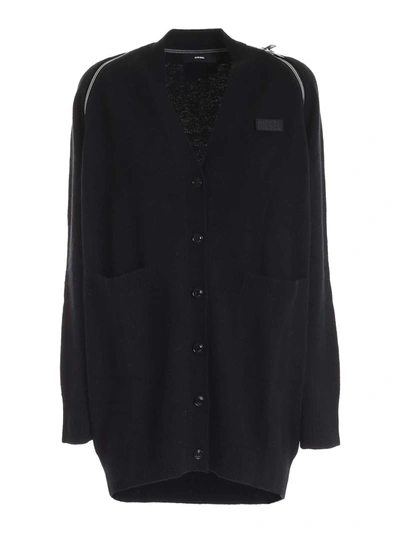 Shop Diesel M-cleo Cardigan In Black