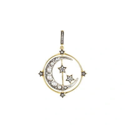 Shop Annoushka Mythology 18ct Gold Pearl Spinning Moon Charm