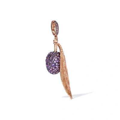 Shop Annoushka 18ct Rose Gold Amethyst Olive Seed Charm Pendant
