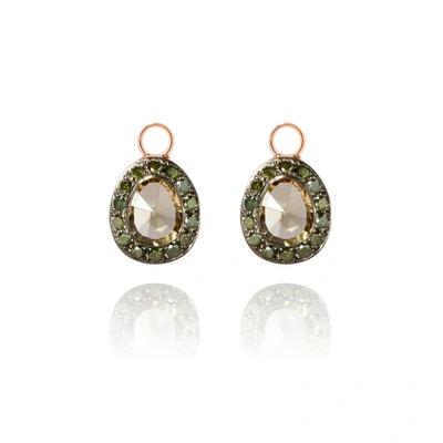 Shop Annoushka Dusty Diamonds 18ct Rose Gold Olive Quartz Earring Drops