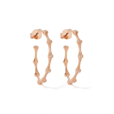 Shop Annoushka Bamboo 18ct Rose Gold Diamond Hoop Earrings In Rose Gold~~yellow Gold~~white Gold