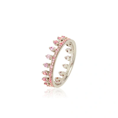 Shop Annoushka Crown 18ct White Gold Pink Sapphire Ring