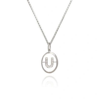 Shop Annoushka 18ct White Gold Diamond Initial U Necklace
