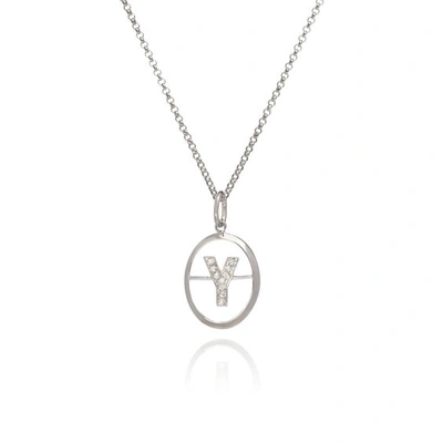 Shop Annoushka 18ct White Gold Diamond Initial Y Necklace
