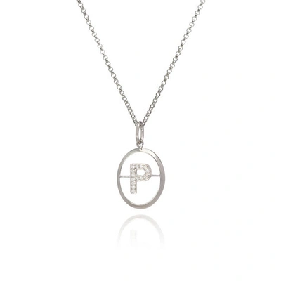 Shop Annoushka 18ct White Gold Diamond Initial P Necklace