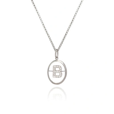 Shop Annoushka 18ct White Gold Diamond Initial B Necklace