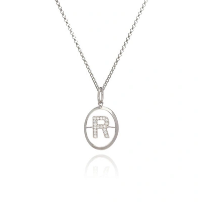Shop Annoushka 18ct White Gold Diamond Initial R Necklace