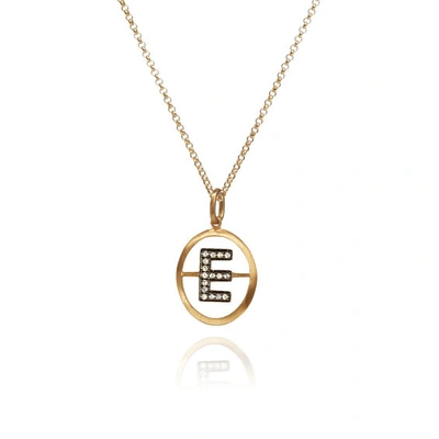 Shop Annoushka Initials 18ct Yellow Gold Diamond E Necklace