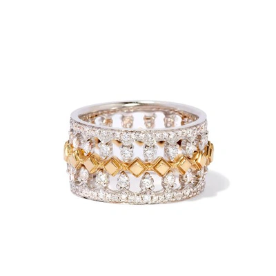 Shop Annoushka Crown & Stepping Stone 18ct White Gold Diamond Ring Stack