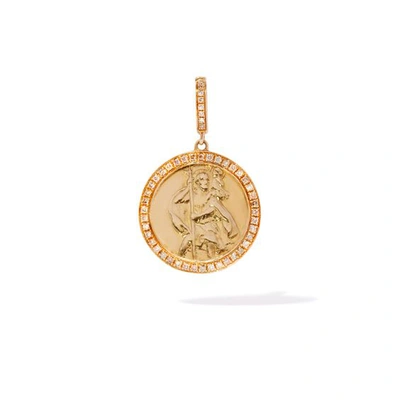 Shop Annoushka Mythology 18ct Yellow Gold Diamond St Christopher Charm Pendant