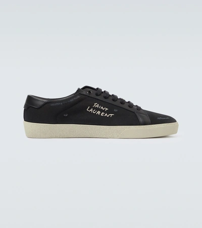 Shop Saint Laurent Court Classic Canvas Sneakers In Black