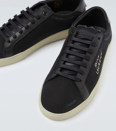 Shop Saint Laurent Court Classic Canvas Sneakers In Black