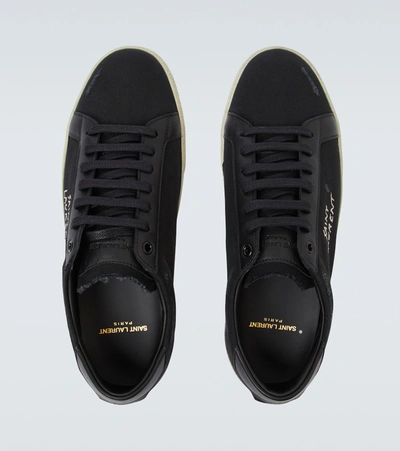 Shop Saint Laurent Court Classic Canvas Sneakers In Black