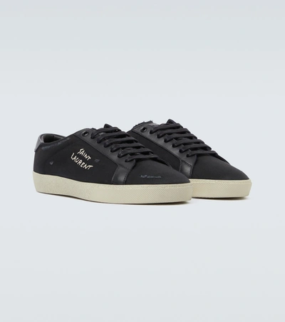 Shop Saint Laurent Court Classic Canvas Sneakers In Black