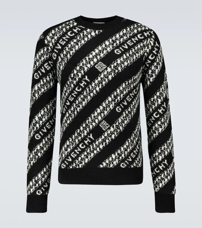 Shop Givenchy Logo Knitted Sweater In Black