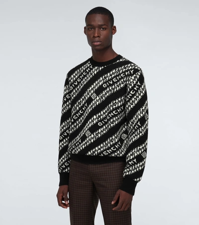 Shop Givenchy Logo Knitted Sweater In Black
