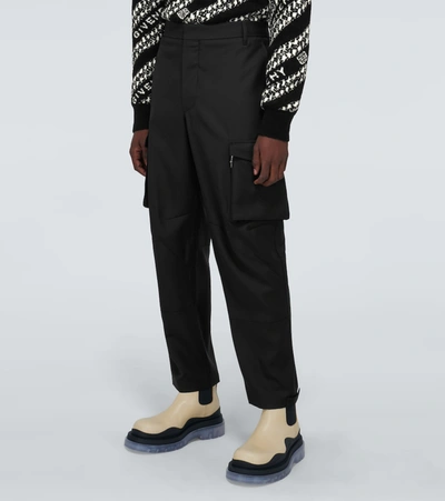 Shop Givenchy Virgin Wool Cargo Pants In Black