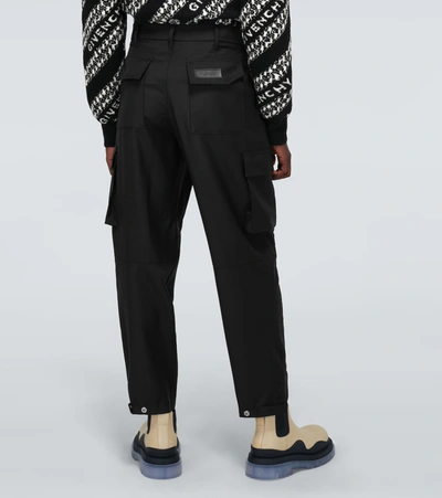 Shop Givenchy Virgin Wool Cargo Pants In Black