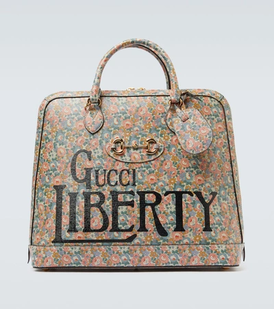 Gucci Horsebit 1955 Liberty London Small Duffle Bag in Pink for Men