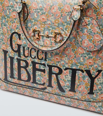 Shop Gucci Horsebit 1955 Liberty London Bag In Multicoloured