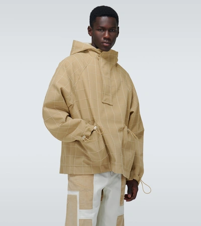 Shop Jacquemus La Veste Quadri Checked Jacket In Beige