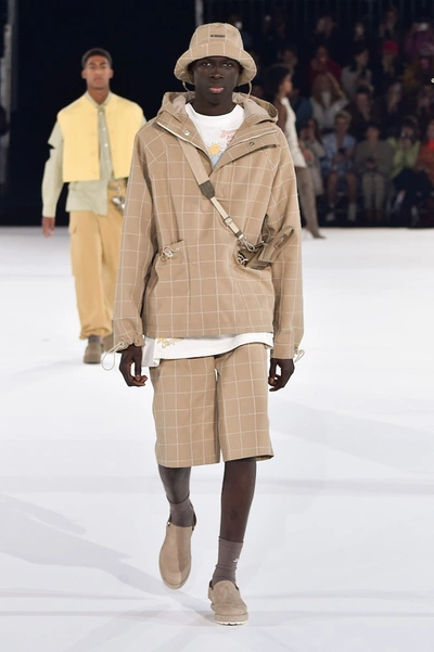 Shop Jacquemus La Veste Quadri Checked Jacket In Beige