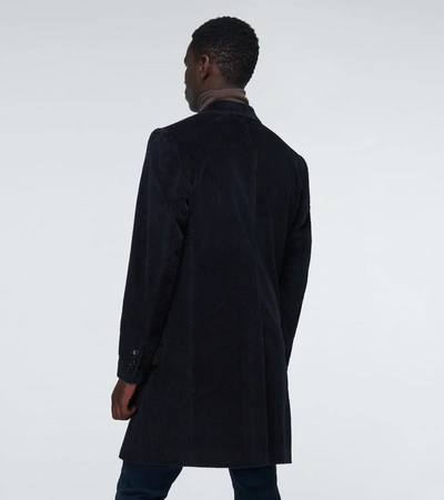 Shop Dolce & Gabbana Double-breasted Overcoat In Blue