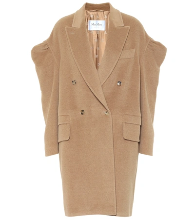 Shop Max Mara Gabry Wool Coat In Beige