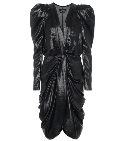 Shop Isabel Marant Issolya Silk-blend Minidress In Black