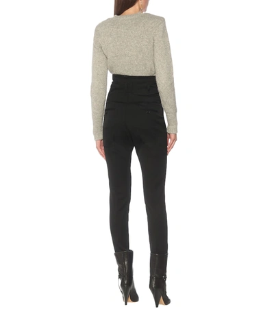 Shop Isabel Marant Padme High-rise Wool Pants In Black