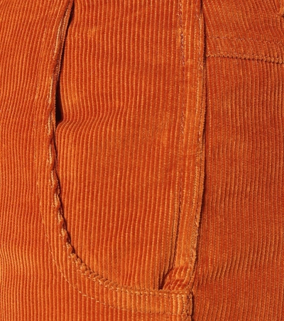 Shop Victoria Beckham High-rise Straight Corduroy Pants In Orange