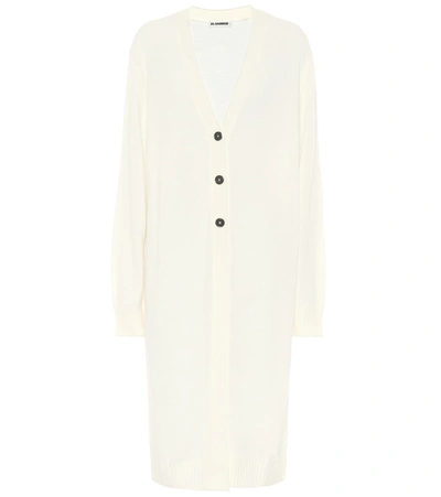 Shop Jil Sander Wool Cardigan In White