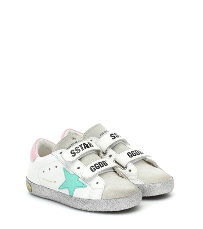 Shop Golden Goose Old School Leather Sneakers In White