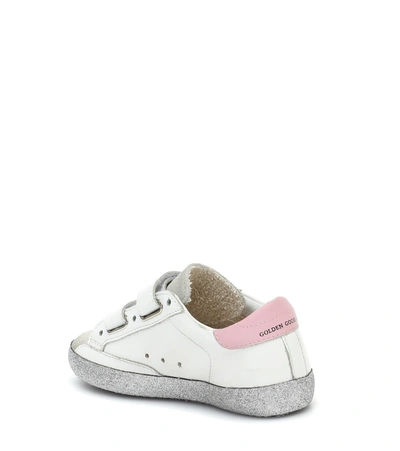 Shop Golden Goose Old School Leather Sneakers In White