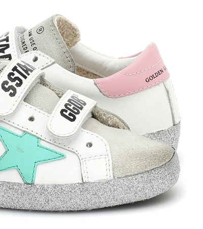 Shop Golden Goose Old School Leather Sneakers In White