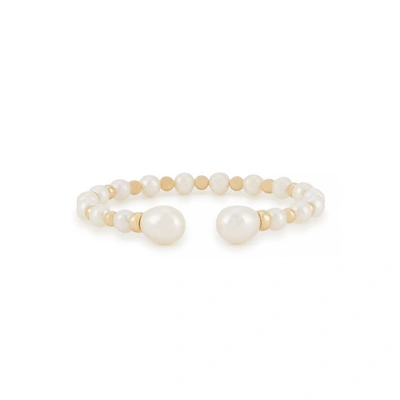 Shop Anissa Kermiche Impromptu Pearl And 14kt Gold Beaded Bracelet