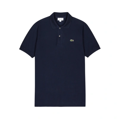 Shop Lacoste Navy Piqué Cotton Polo Shirt