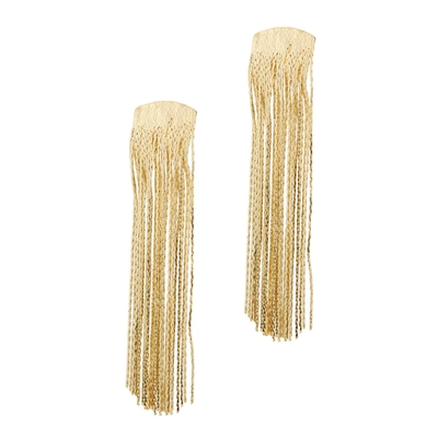 Shop Anissa Kermiche Grand Fil D'or Fringed Gold-plated Drop Earrings