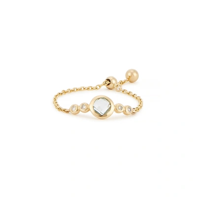 Shop Anissa Kermiche Mini Topaz 14kt Gold Chain Ring