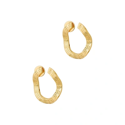 Shop Anissa Kermiche Écorce Dorée Gold-plated Hoop Earrings