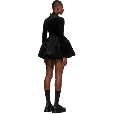 Shop Shushu-tong Black Velvet Skinny Dress In Ba100 Black