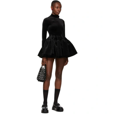 Shop Shushu-tong Black Velvet Skinny Dress In Ba100 Black