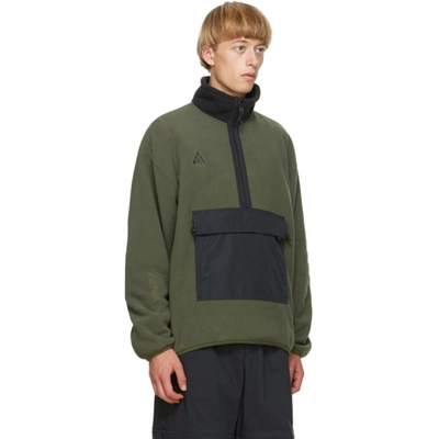 Shop Nike Acg Green Nrg Acg Half-zip Sweater In 325  Cargo