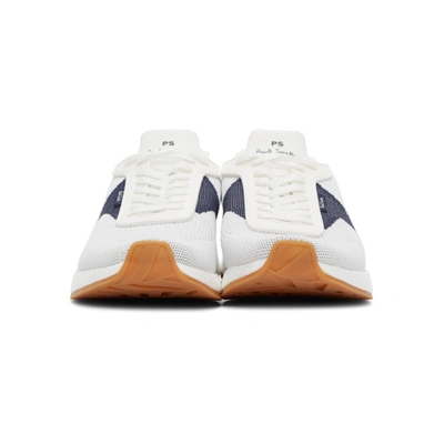 Shop Ps By Paul Smith White & Navy Zeus Sneakers In White 1