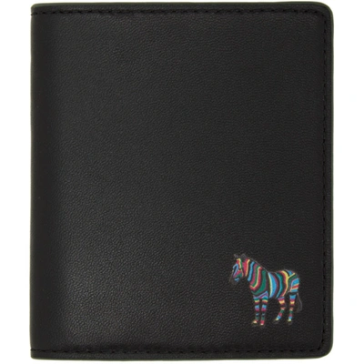 Shop Ps By Paul Smith Black & Green Zebra Bifold Wallet In Black 78