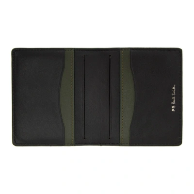 Shop Ps By Paul Smith Black & Green Zebra Bifold Wallet In Black 78