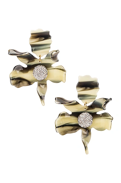 Shop Lele Sadoughi Crystal Lily Earrings In Antler