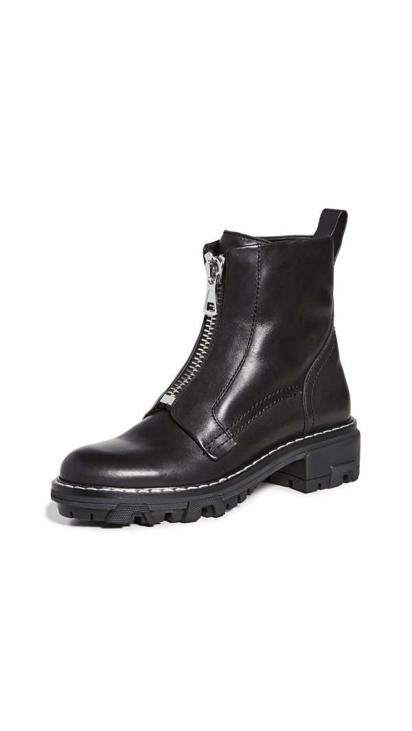 Rag & Bone Rag And Bone Shiloh Leather Combat Boots Colour: Black In 1 Black | ModeSens