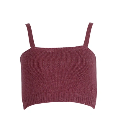 Shop Alexandra Golovanoff Burgundy Cashmere Tube Crop Top In Purple