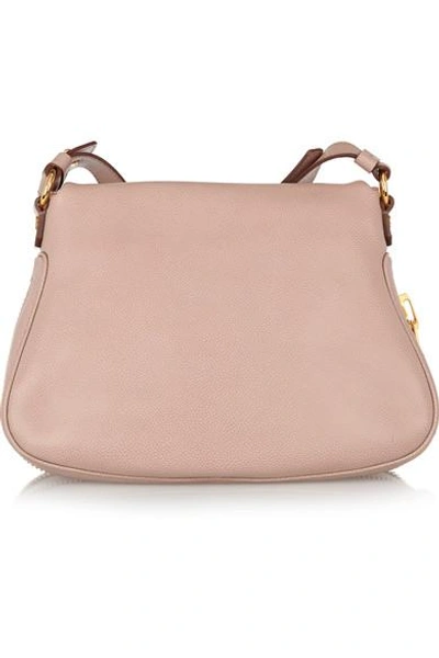 Shop Tom Ford Jennifer Medium Textured-leather Shoulder Bag In Pink